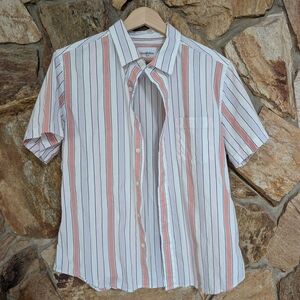 Goodfellow & Co Striped Short Sleeve Button Up L | Cotton Classic Menswear